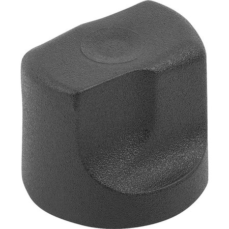 KIPP Grip Nut Size:1 D=M04 D1=16 H=15, Form:K Plastic, Black Ral7021, Comp:Stainless Steel, Comp:Bright K1126.1004